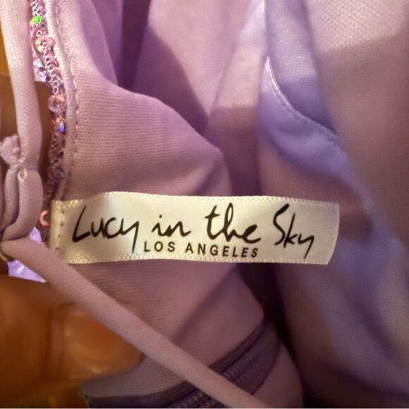 LUCY IN the Sky Medium Lavender Purple Sequin Mini dress homecoming sorority - Picture 9 of 12